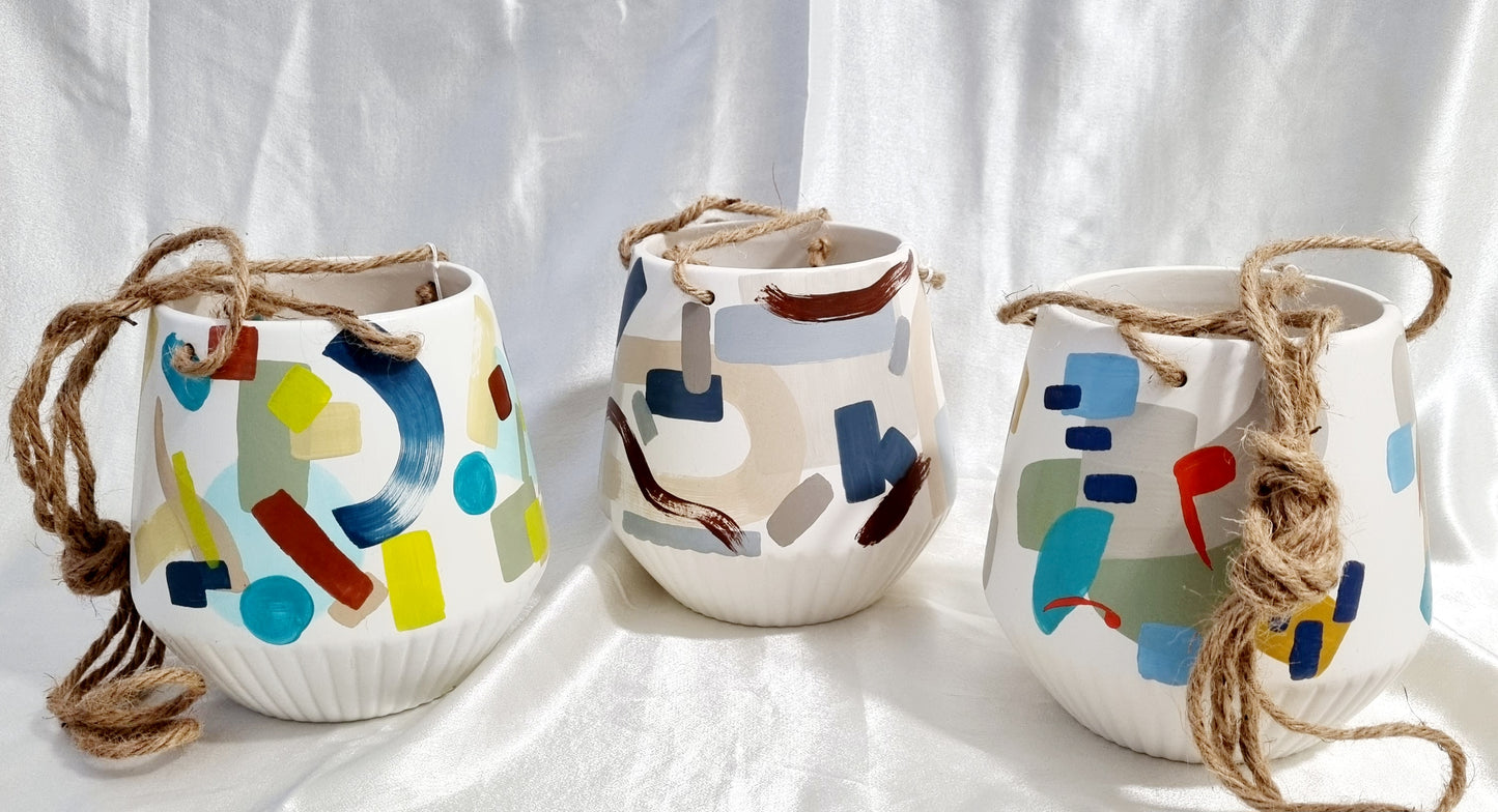 Abstract Shapes Hanging Planters