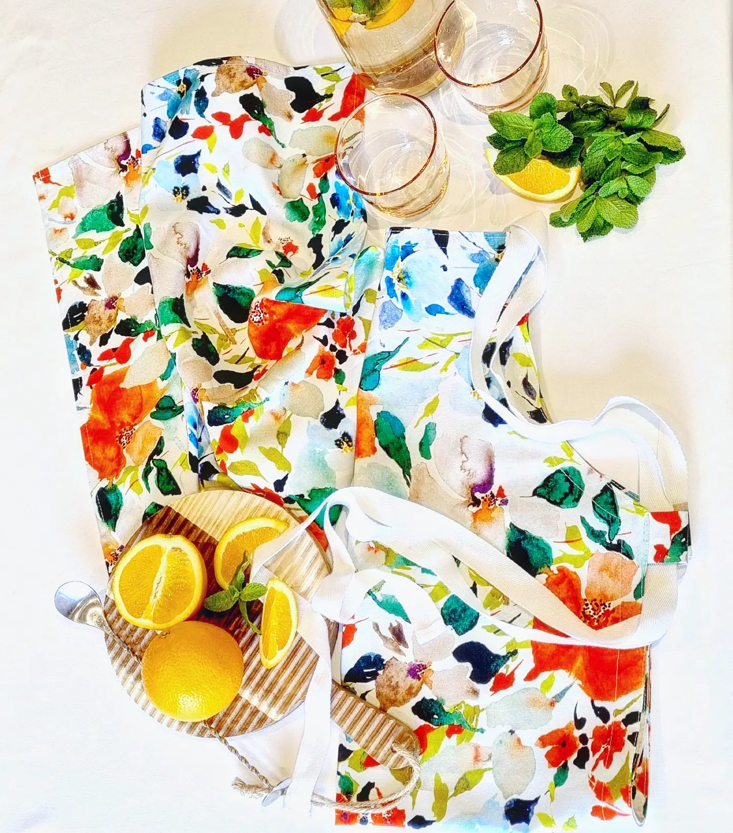 Matching Apron + Tea Towel Set