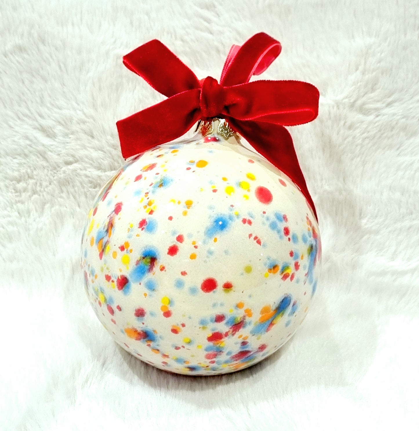 Large Crackle - Effect Glazed Baubles