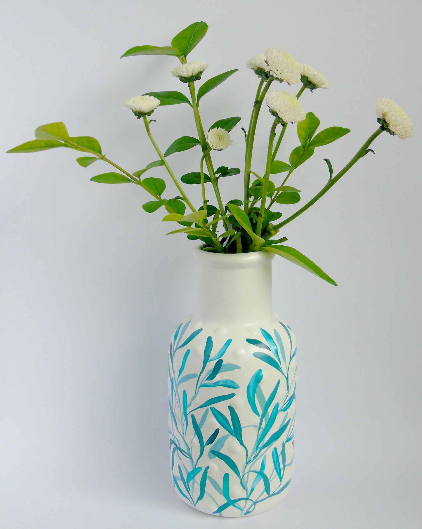 Short Textured Leafy Vase