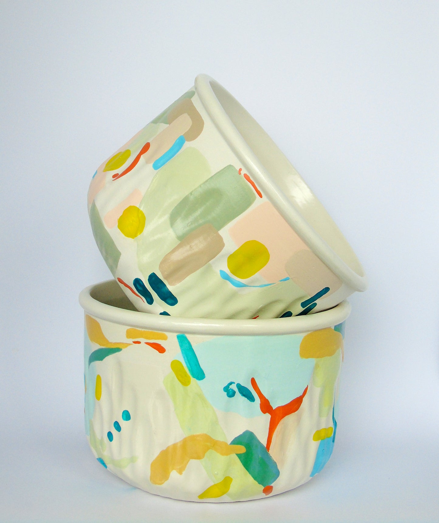 Abstract Shapes Textured Planters