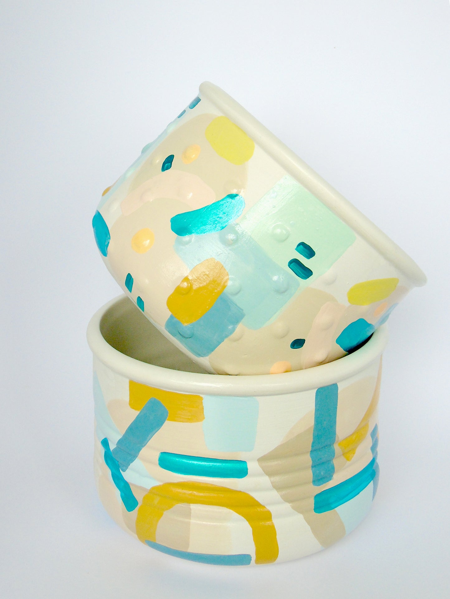 Abstract Shapes Textured Planters