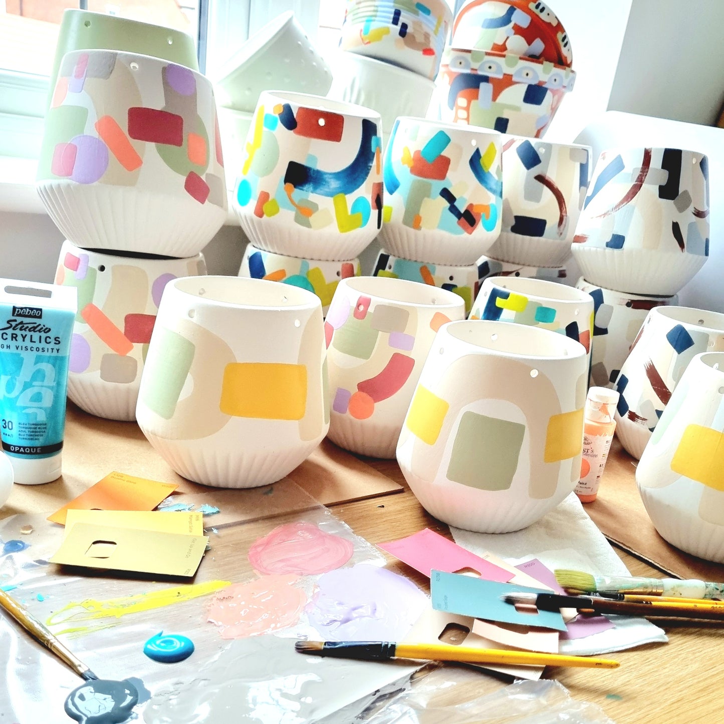Abstract Shapes Hanging Planters