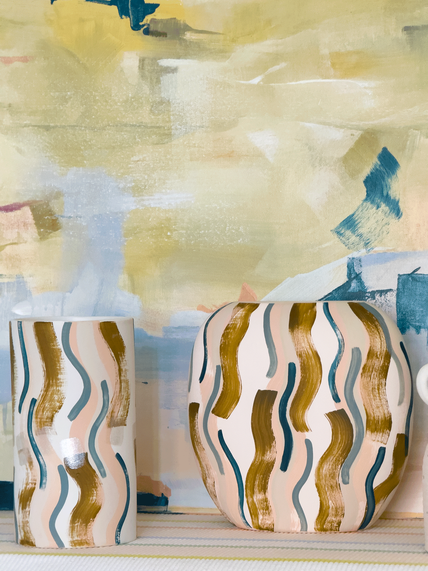 Abstract Striped Vases