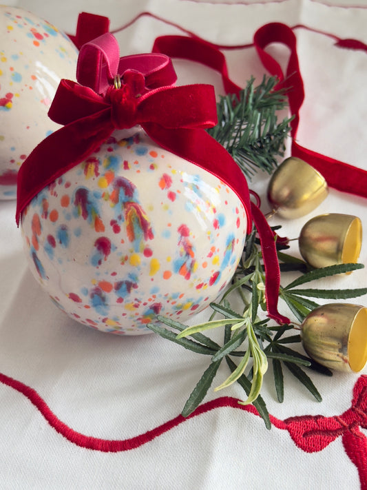 Large Crackle - Effect Glazed Baubles